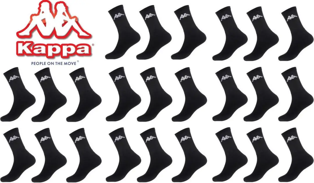 Kappa zwarte sportsokken mega multipack 12 paar maat 39/42