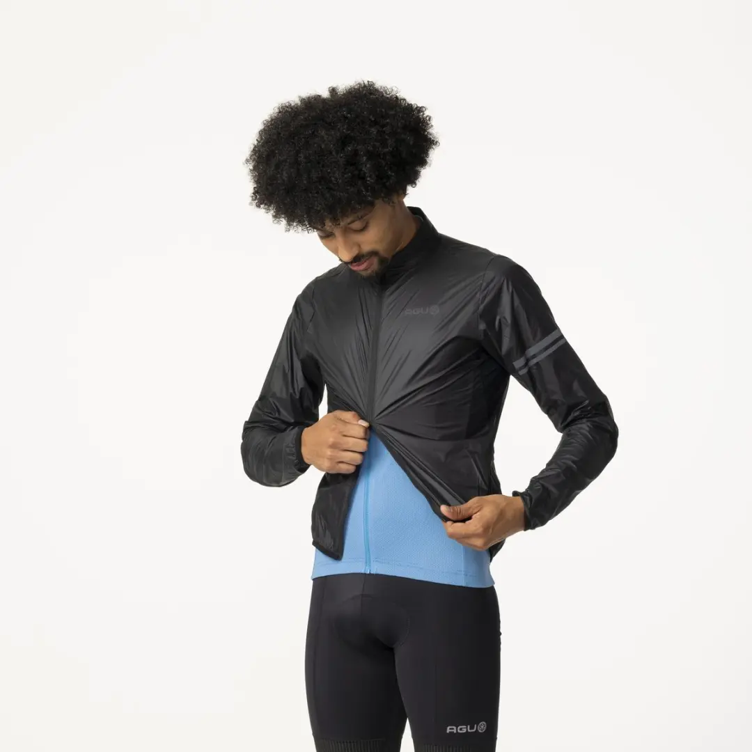 AGU Essential Windjack Heren L - Zwart - Waterafstotend & Opvouwbaar