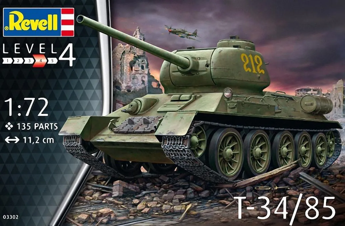 Revell 03302 T-34/85 Tank Modelbouwpakket - 1:72 - Multi