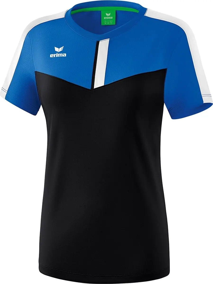 Erima Squad T-Shirt Dames - New Royal/Zwart/Wit - Maat 40