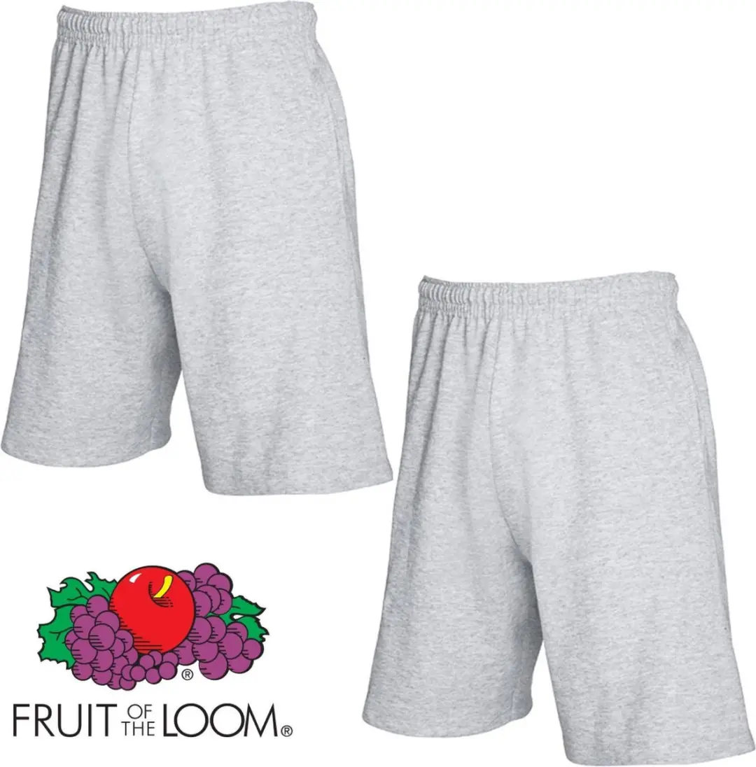 Fruit of the Loom (2 Pack) Korte Broeken Grijs Maat S