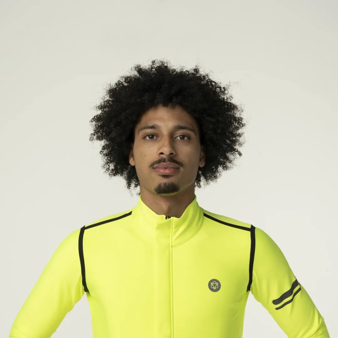 AGU Rain Jersey 44208900-002-06 Thermo Wielrenshirt - Geel - XL