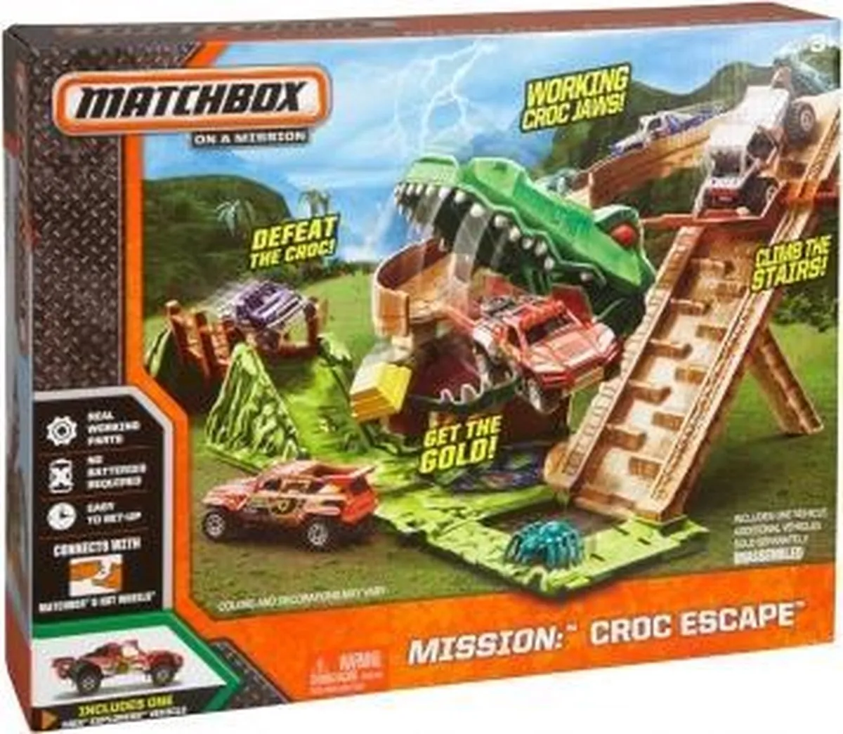 Mattel Matchbox Mission Croc Escape Speelset - Kaki