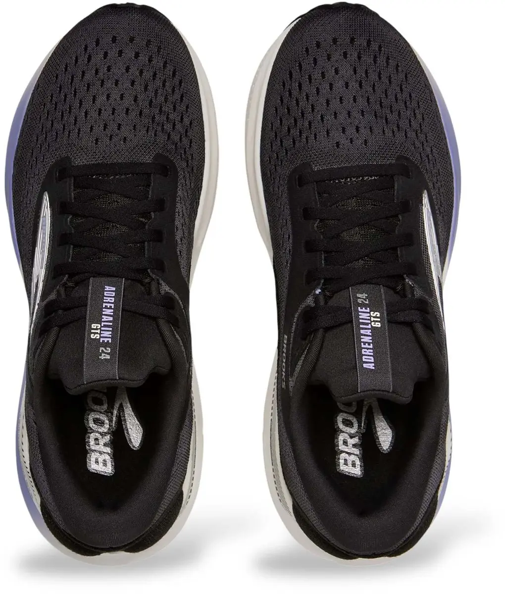 Brooks Adrenaline GTS 24 Dames Hardloopschoenen - 38 - Zwart/Wit/Lila