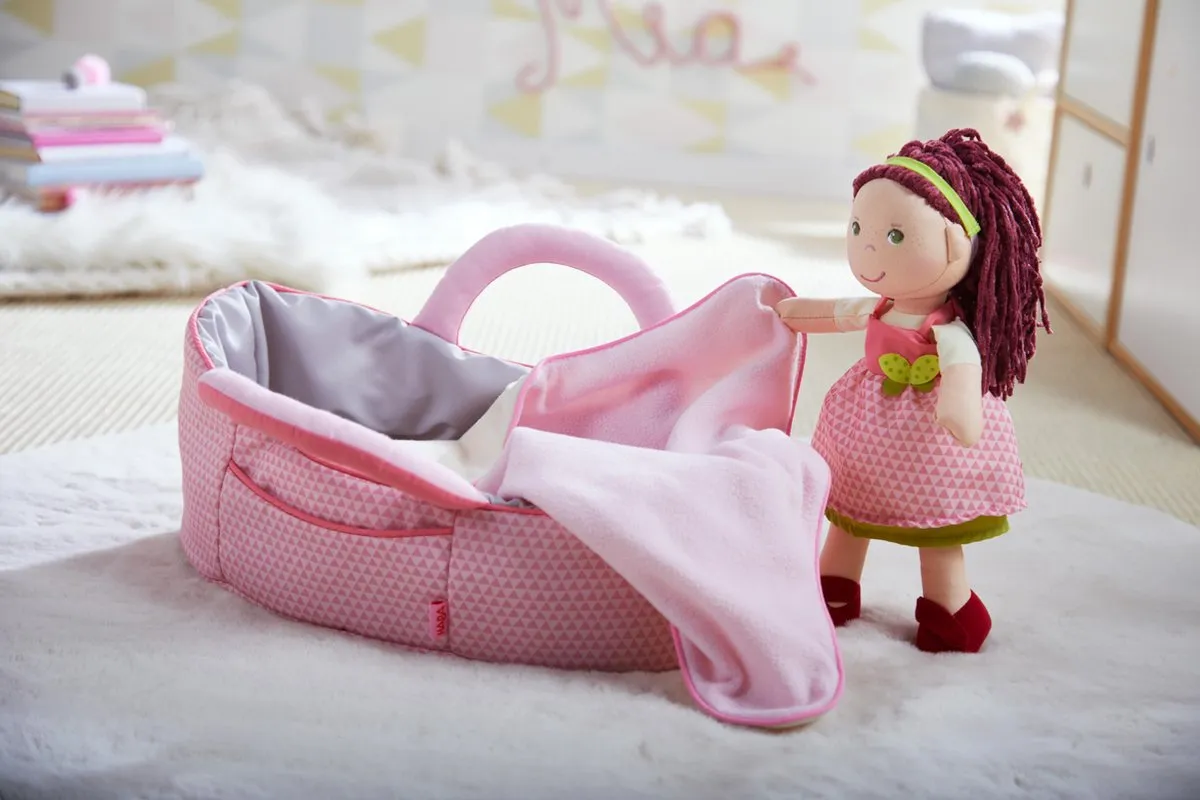 Haba Poppendraagtas - Roze & Rood
