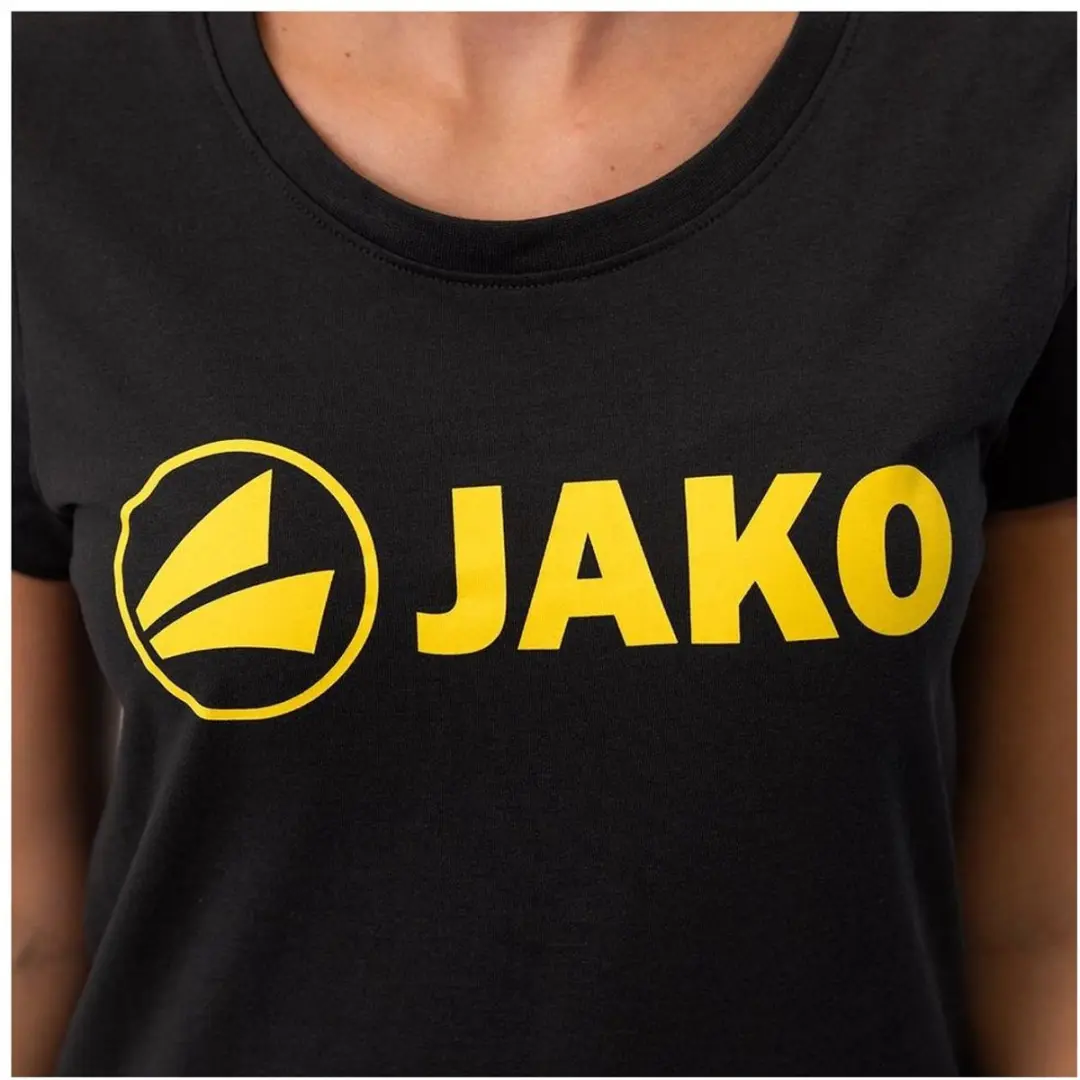 JAKO Promo T-Shirt Dames - Citroen/Zwart - Maat 38