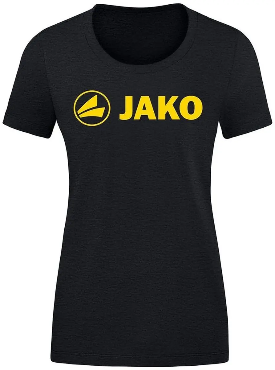 JAKO Promo T-Shirt Dames - Citroen/Zwart - Maat 38
