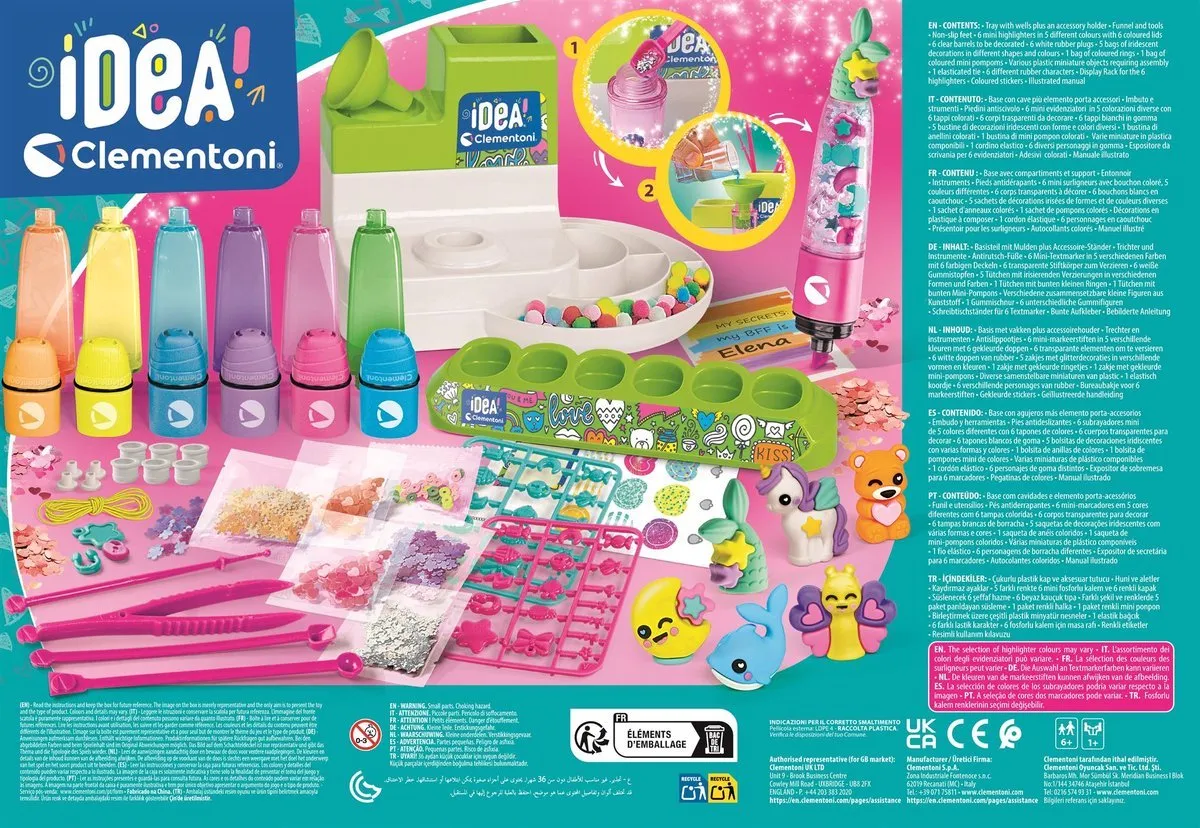 Clementoni iDea Markeerstiften Creatiestudio Trendy Animals - Roze/Blauw
