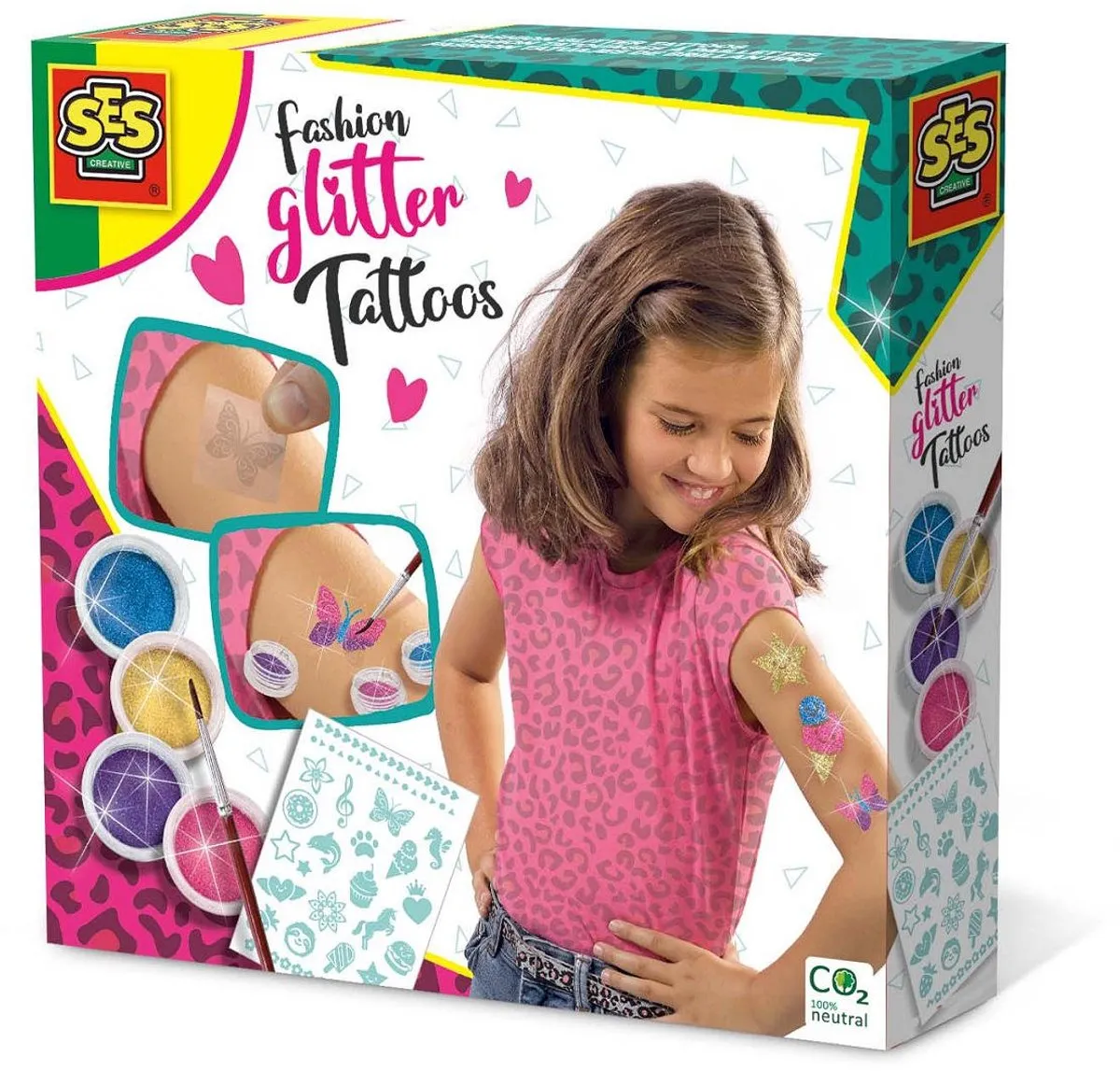 SES Creative Fashion Glitter Tattoos Hobby Pink