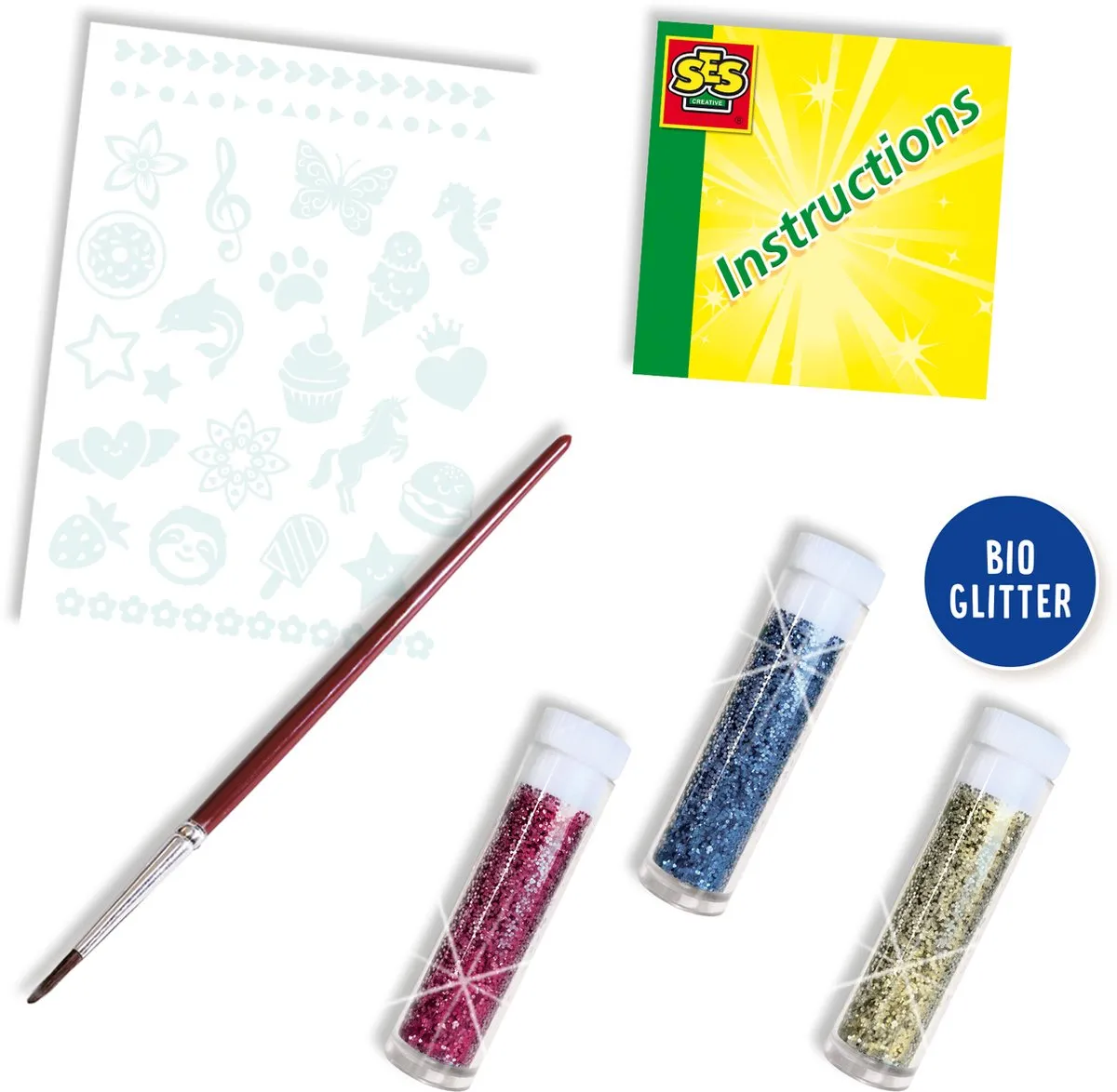 SES Creative Fashion Glitter Tattoos Hobby Pink - 25 Stuks