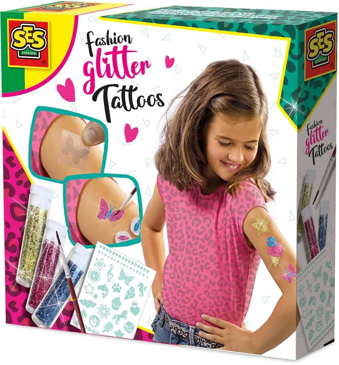 SES Creative Fashion Glitter Tattoos Hobby Pink - 25 Stuks