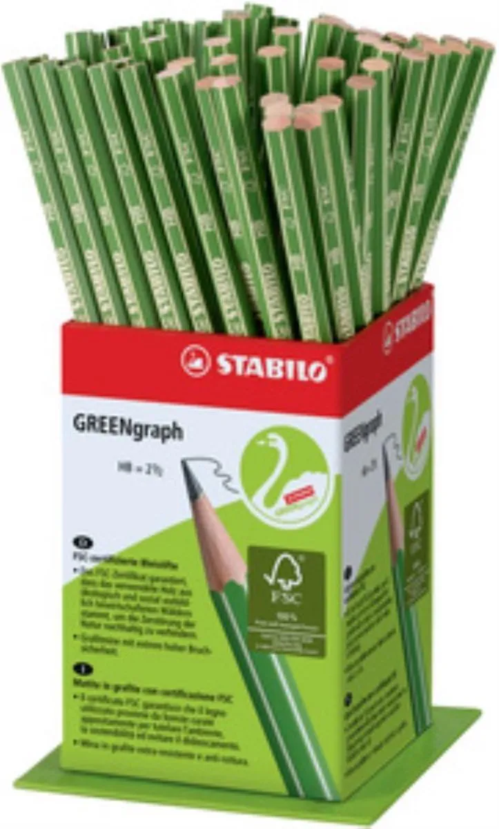 STABILO Greengraph HB Potloden - 60 Stuks - Veelkleurig