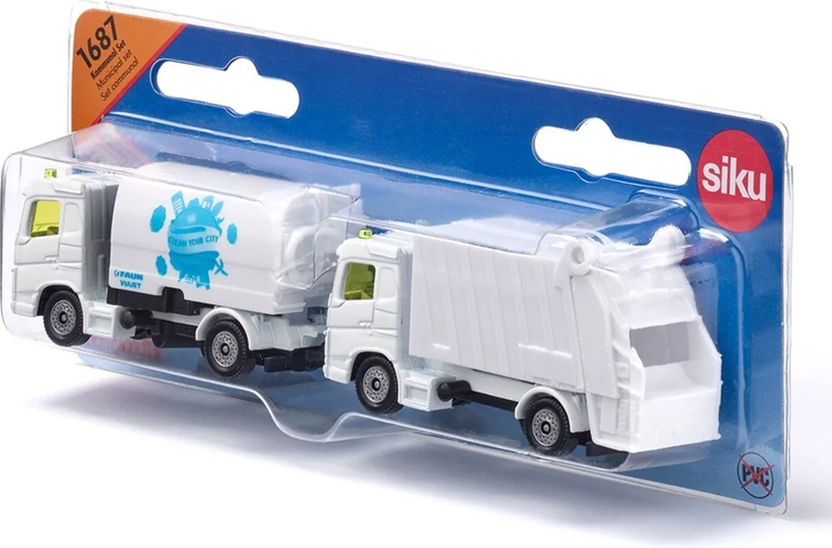 SIKU 1687 Veegwagen & Vuilniswagen - Blauw