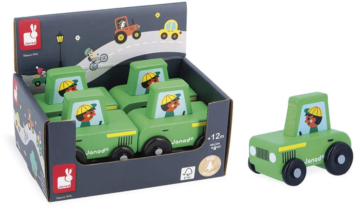 Janod Cross Roads Houten Tractor 11.5931 - Groene