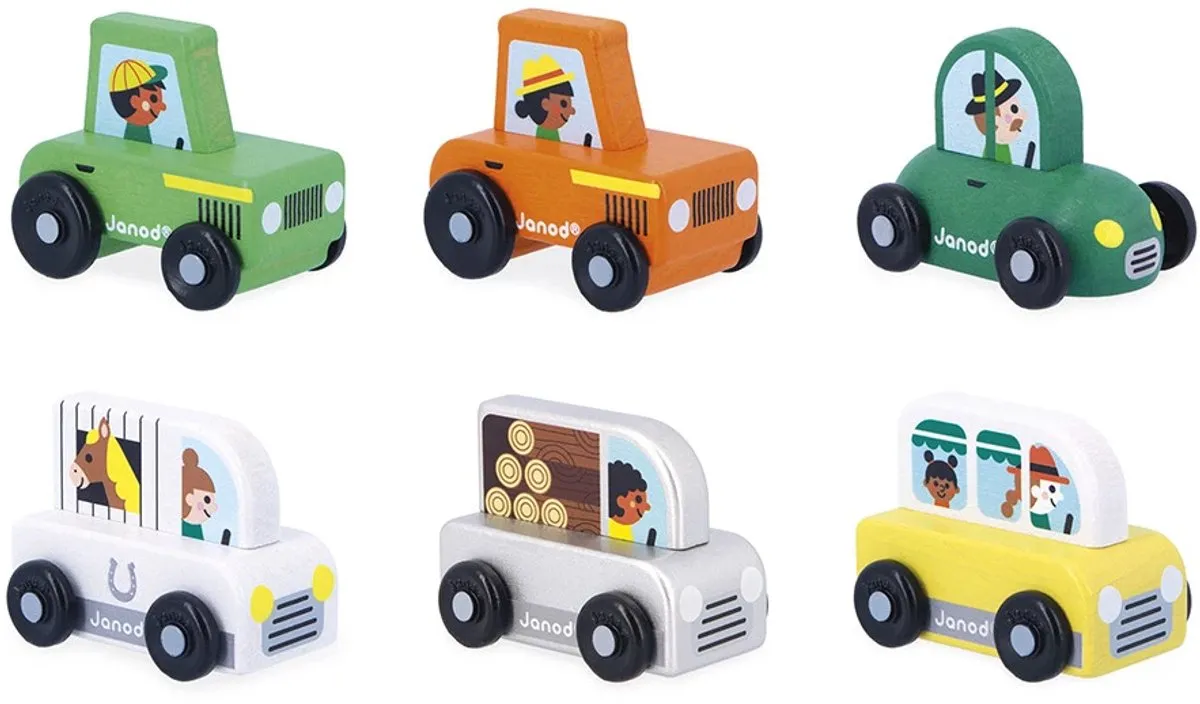 Janod Cross Roads Houten Tractor 11.5931 - Groene