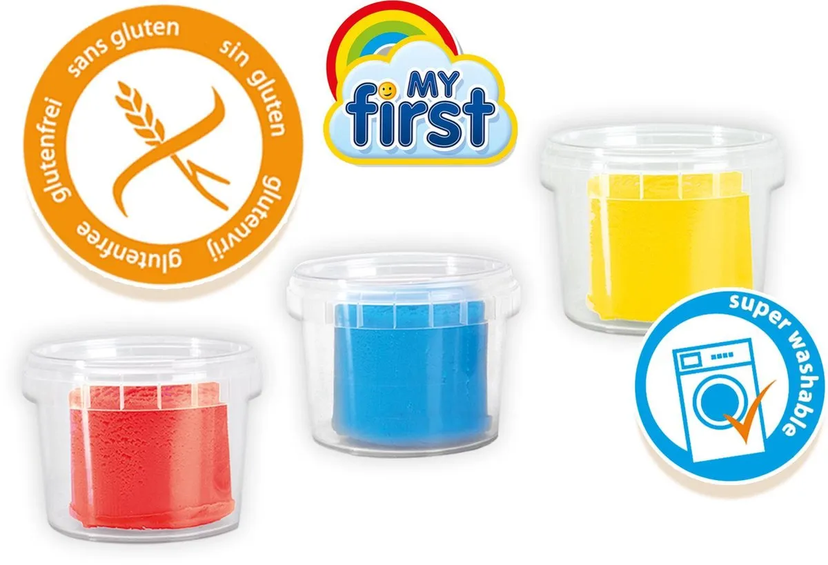 SES Creative My First Klei met uitsteekvormen - 9 Stuks - 3 Kleuren