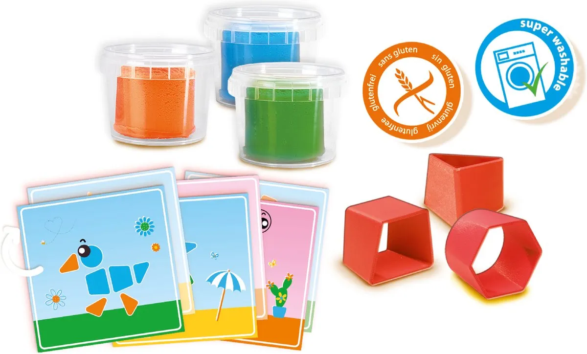 SES Creative My First Klei met uitsteekvormen - 9 Stuks - 3 Kleuren
