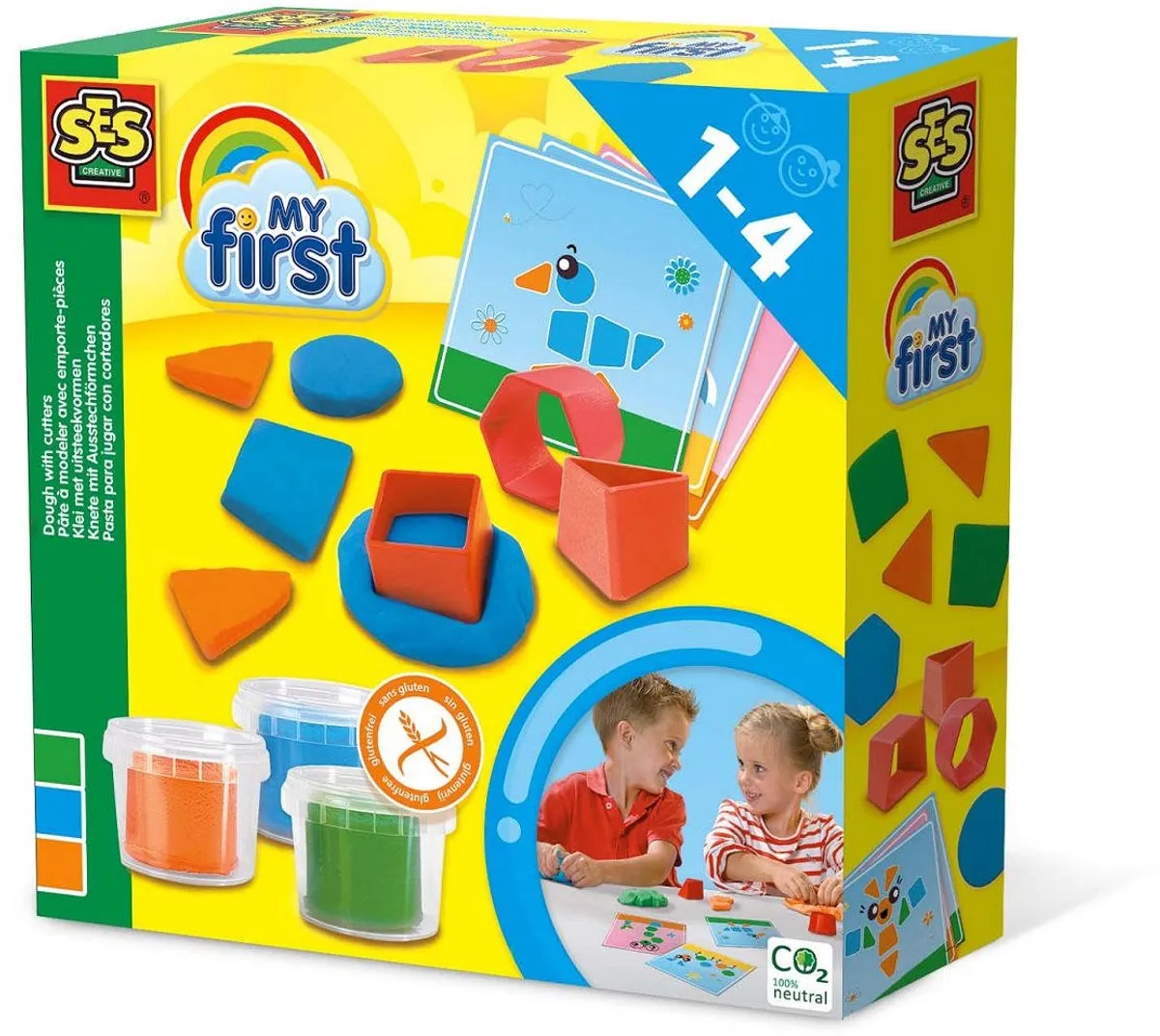 SES Creative My First Klei met uitsteekvormen - 9 Stuks - 3 Kleuren