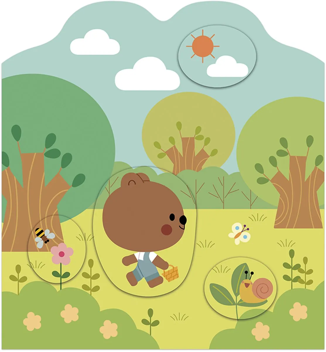 Janod Stickerboek Het Bos - 12 Pagina's + 8 Stickerpagina's - Multicolor