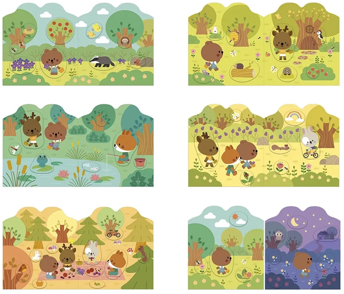 Janod Stickerboek Het Bos - 12 Pagina's + 8 Stickerpagina's - Multicolor
