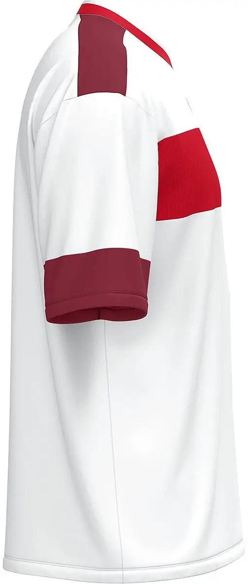 JAKO Club 92 Shirt Heren Korte Mouw - L - Wit/Rood/Kastanje