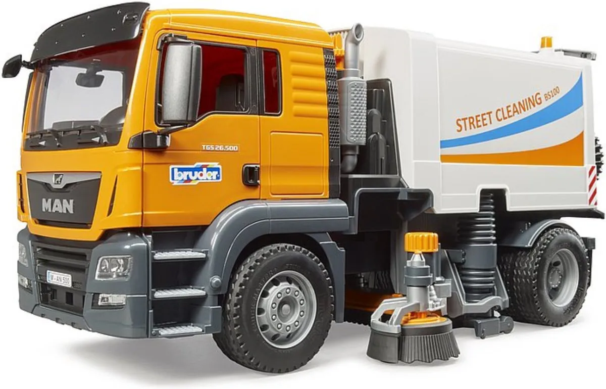 Bruder 3780 MAN TGS Straatveger - Oranje