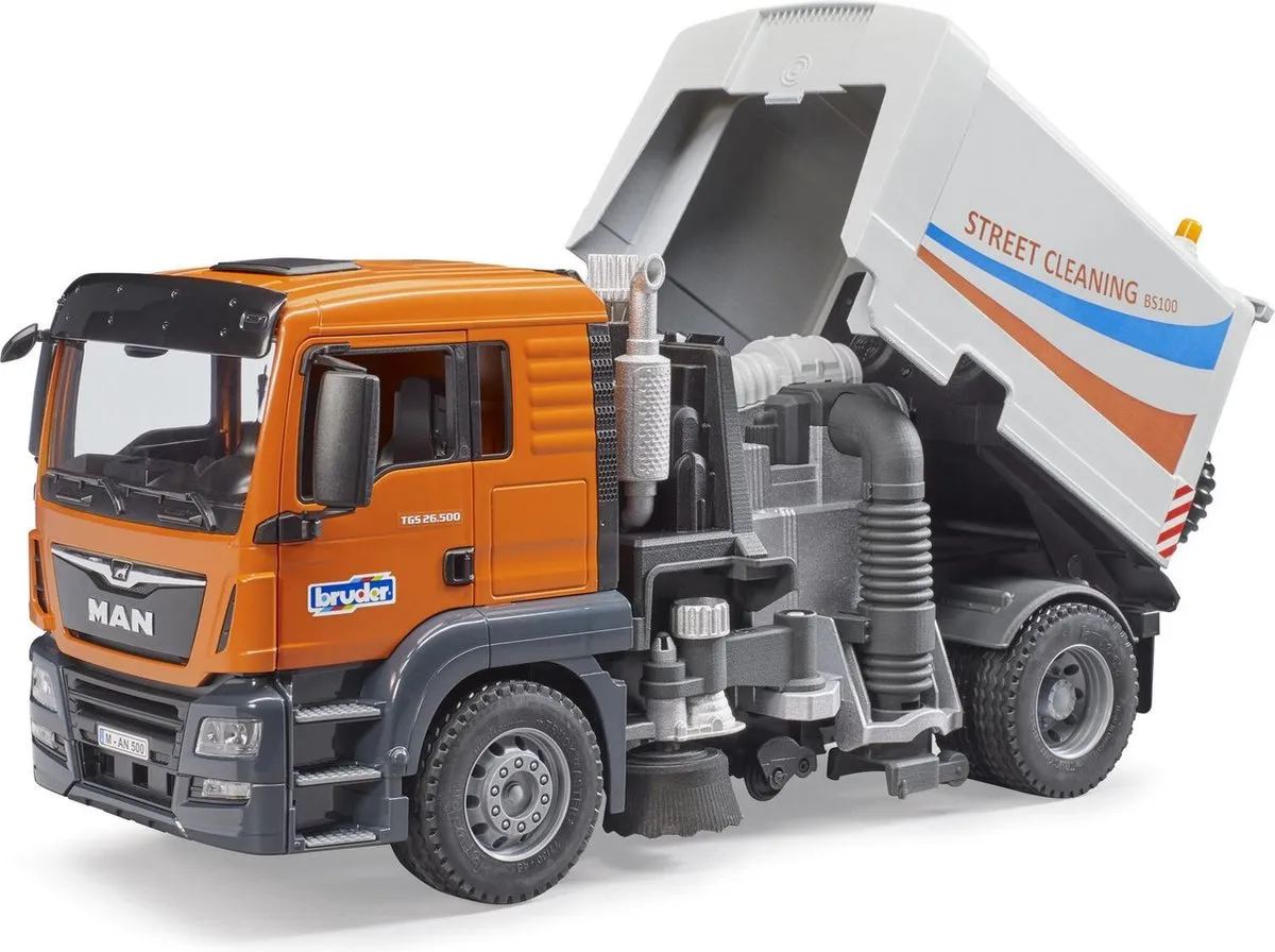 Bruder 3780 MAN TGS Straatveger - Oranje