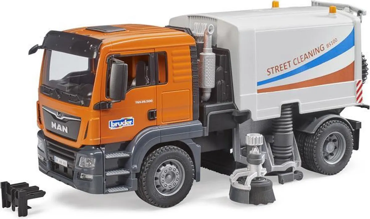 Bruder 3780 MAN TGS Straatveger - Oranje