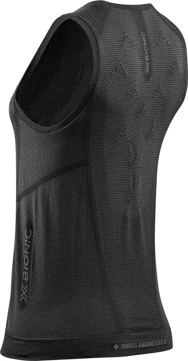 X-Bionic Xceed Run Tanktop Dames - L - Zwart/Rhinogrijs