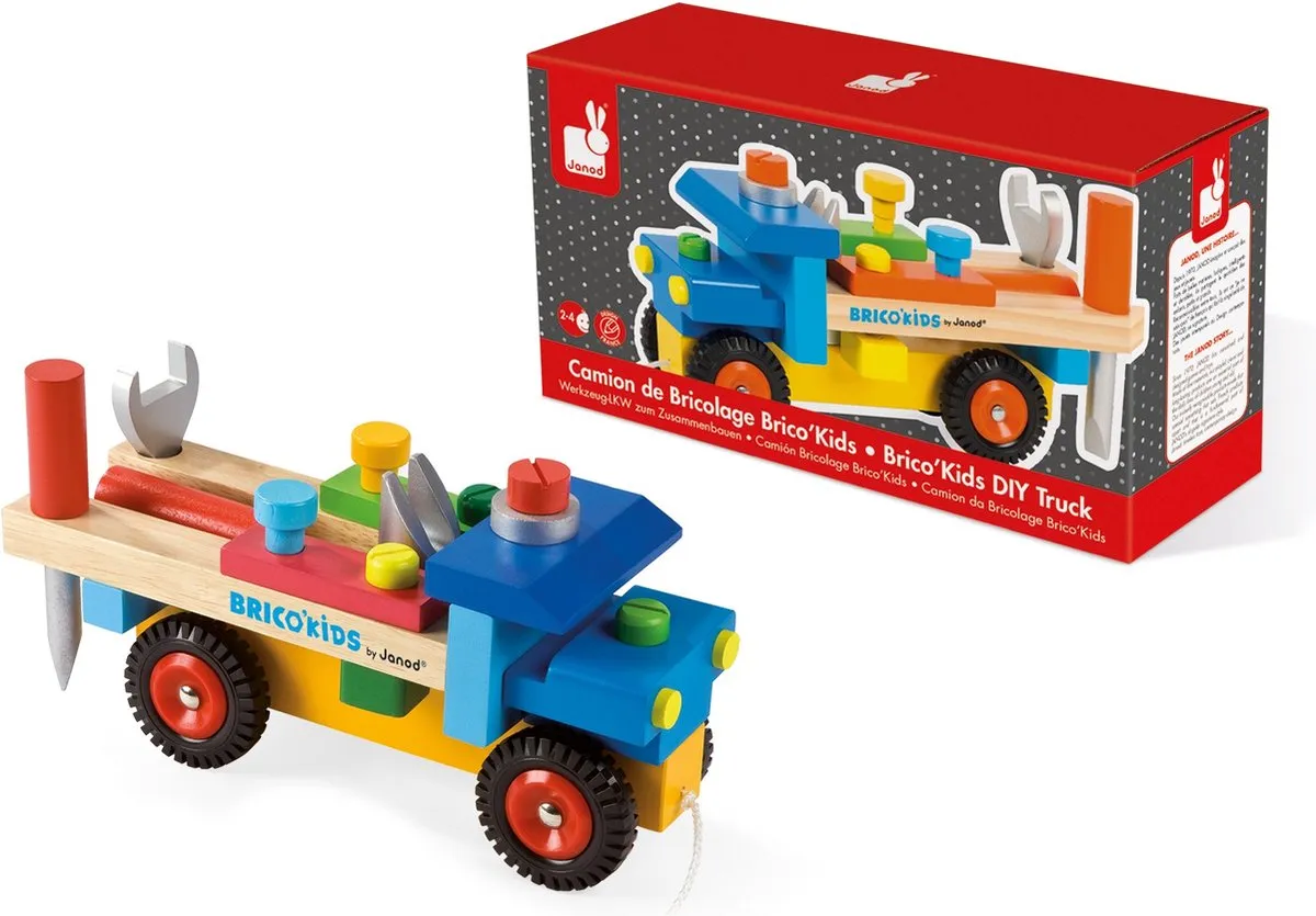 Janod Brico'Kids Bouwvrachtwagen J05022 - 2-in-1 Speelgoed