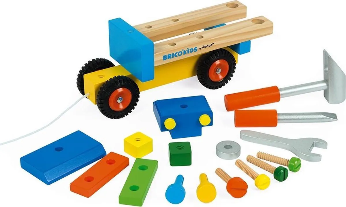 Janod Brico'Kids Bouwvrachtwagen J05022 - 2-in-1 Speelgoed