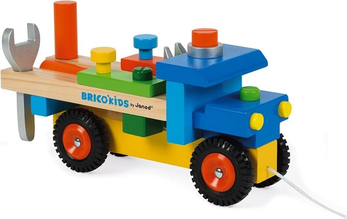 Janod Brico'Kids Bouwvrachtwagen J05022 - 2-in-1 Speelgoed