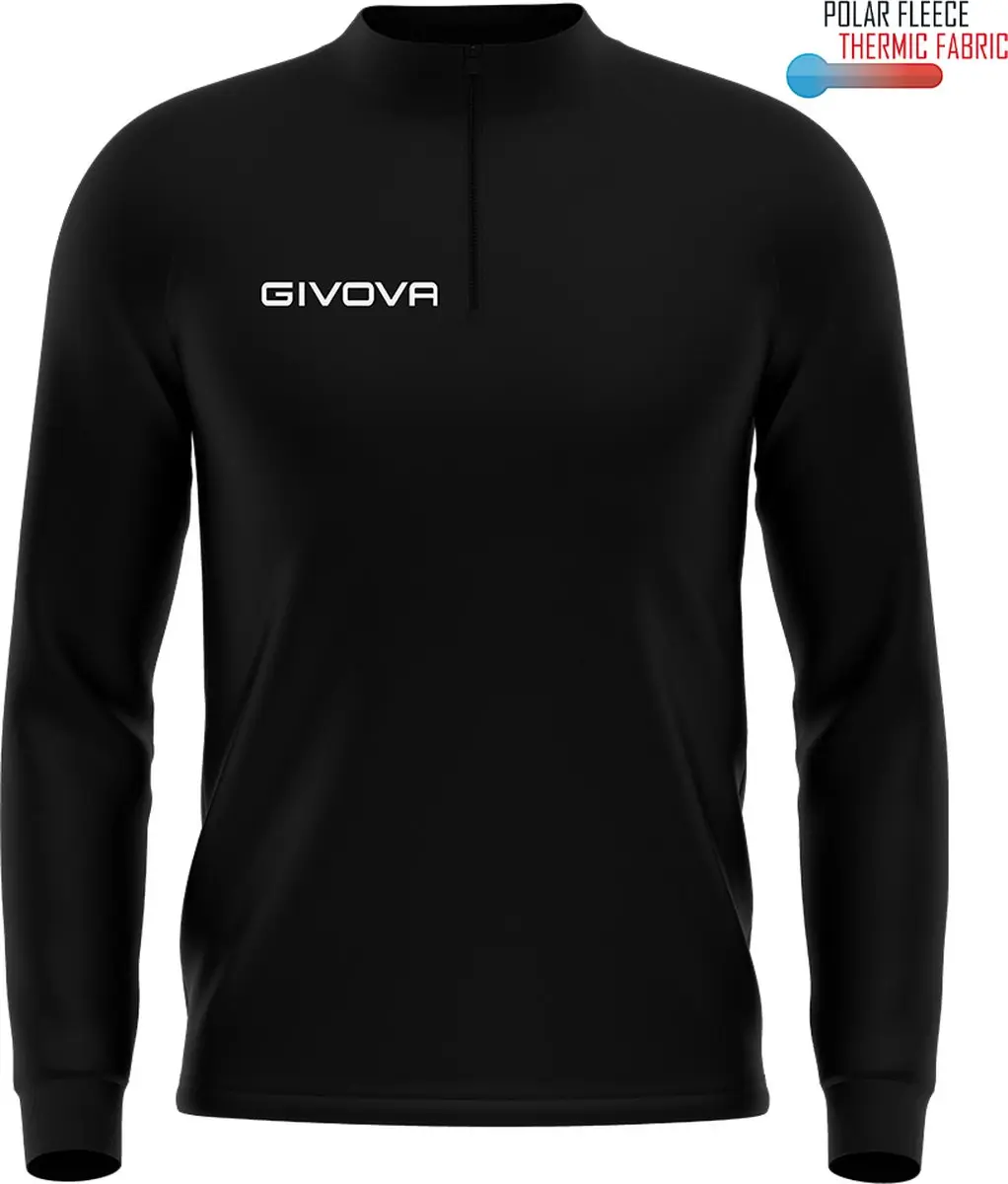 Givova 500 Sweatshirt Met Halve Rits Zwart 8-10 Years Jongens,Meisjes