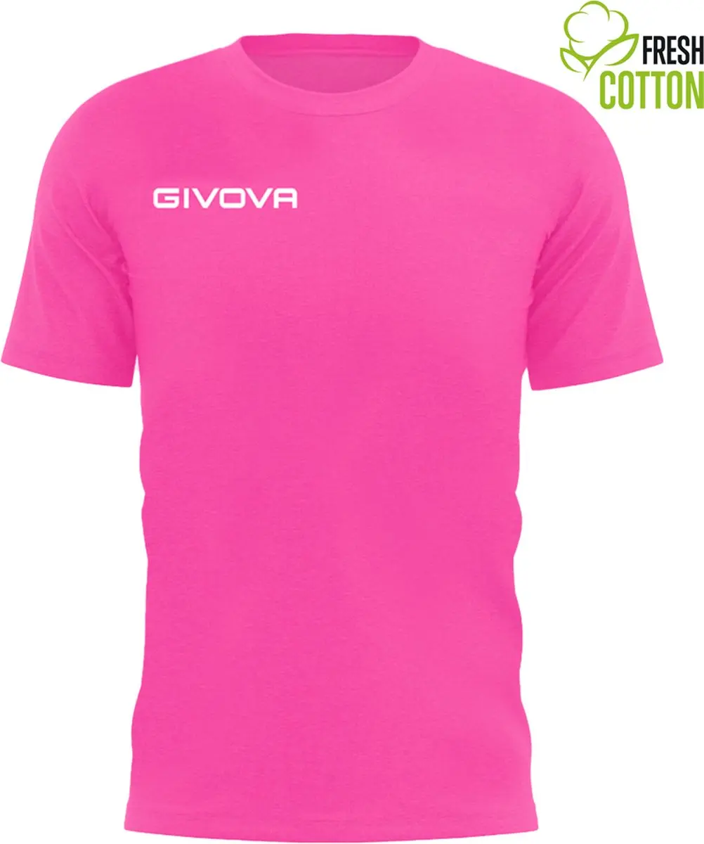 Katoenen T-shirt Givova Fresh Fuxia Fluo Roze