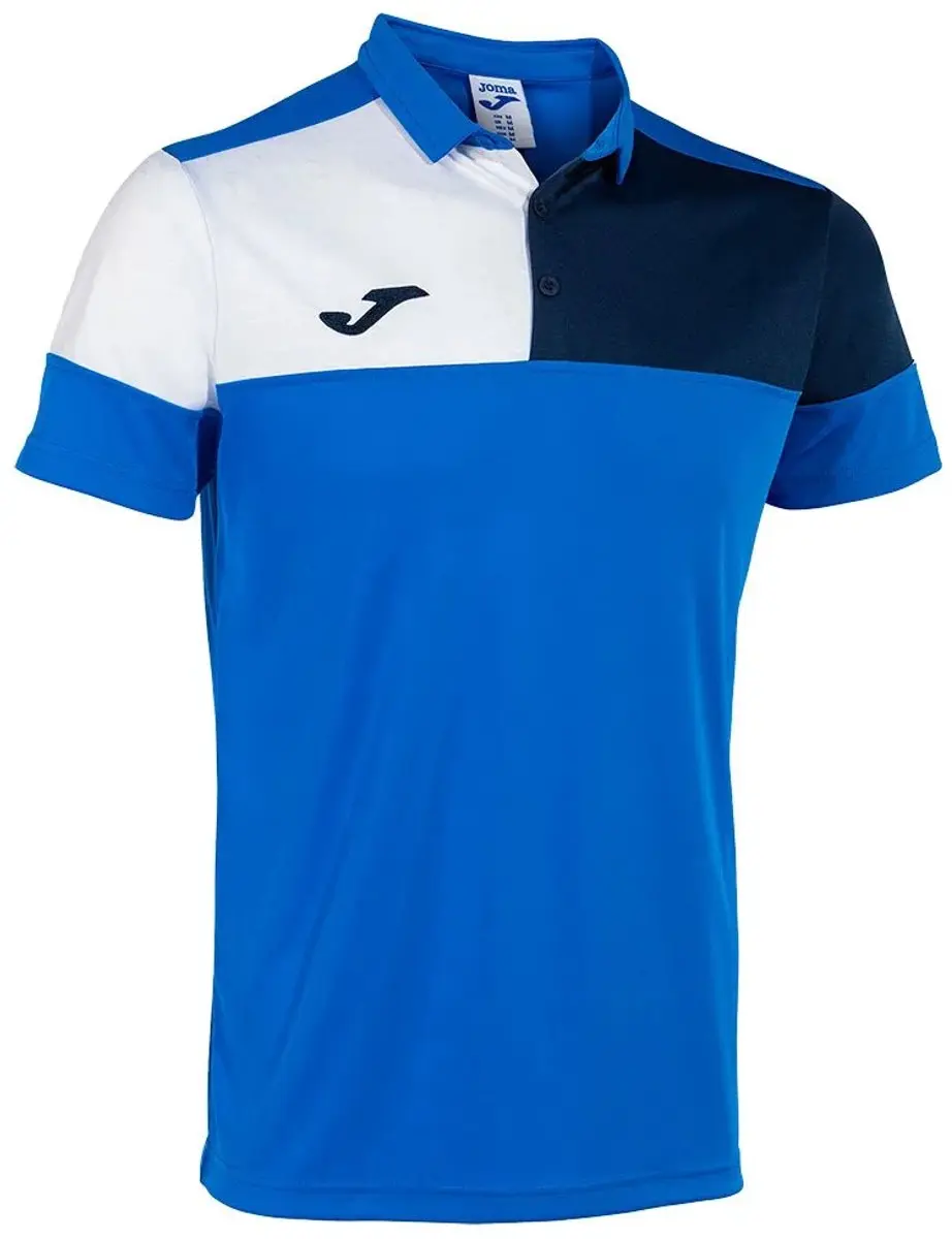 Joma Crew V Poloshirt - 11-12 jaar - Royal/Navy/White