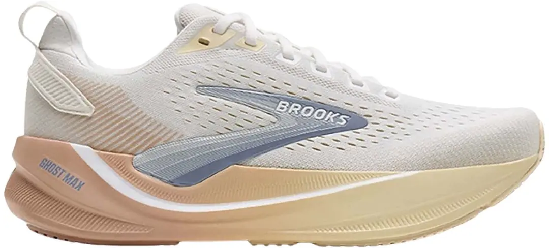 Brooks Ghost Max 4 Dames Hardloopschoenen - 42.5 - Wit/Geel/Blauw - afbeelding 6 van 6