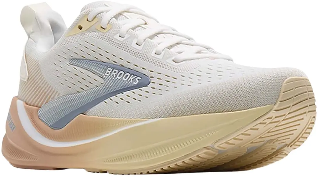 Brooks Ghost Max 4 Dames Hardloopschoenen - 42.5 - Wit/Geel/Blauw - afbeelding 3 van 6