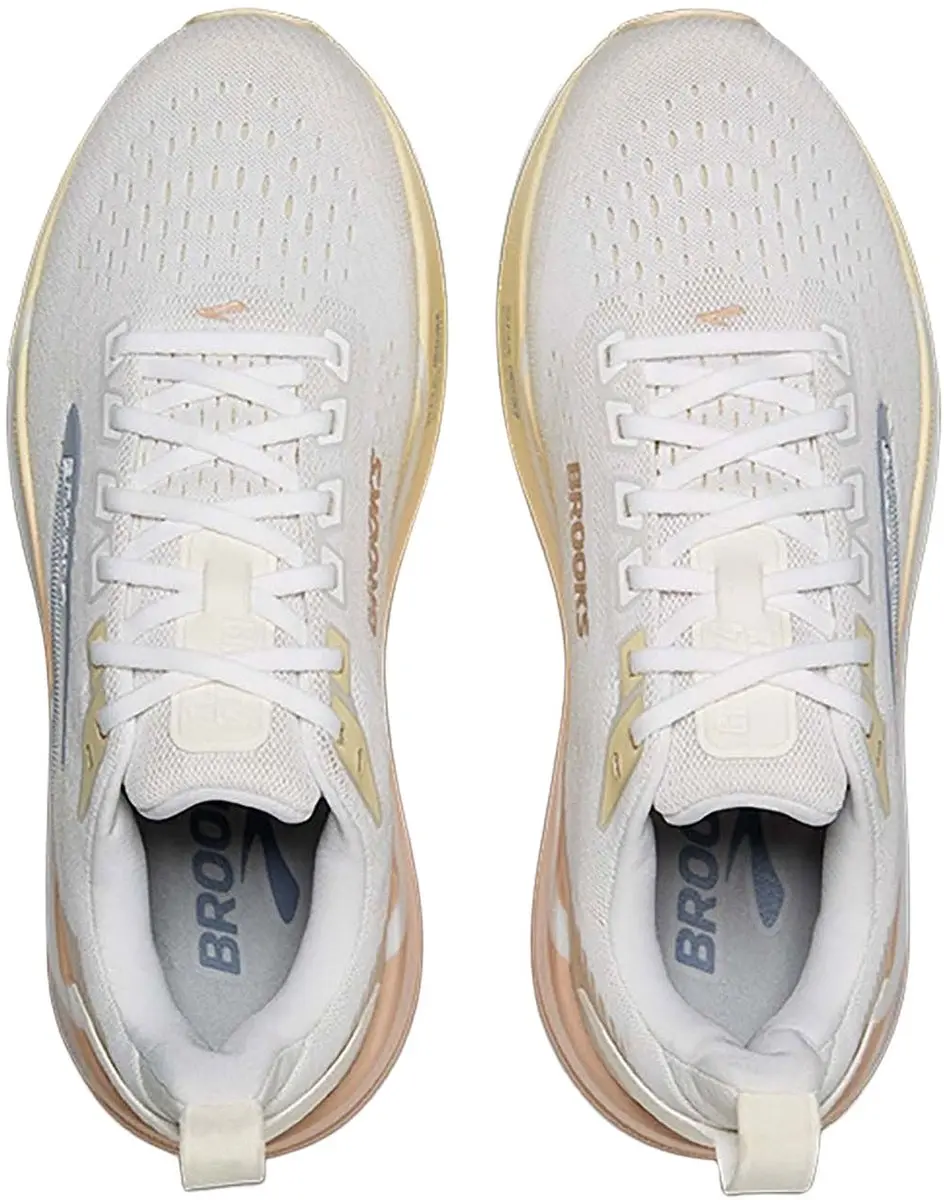 Brooks Ghost Max 4 Dames Hardloopschoenen - 42.5 - Wit/Geel/Blauw - afbeelding 4 van 6