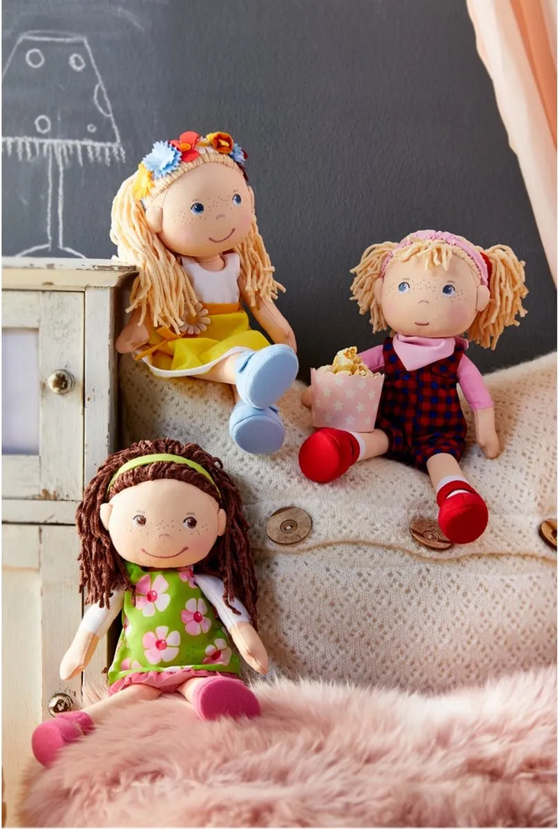Haba Knuffelpop Coco 30cm - Groen/roze