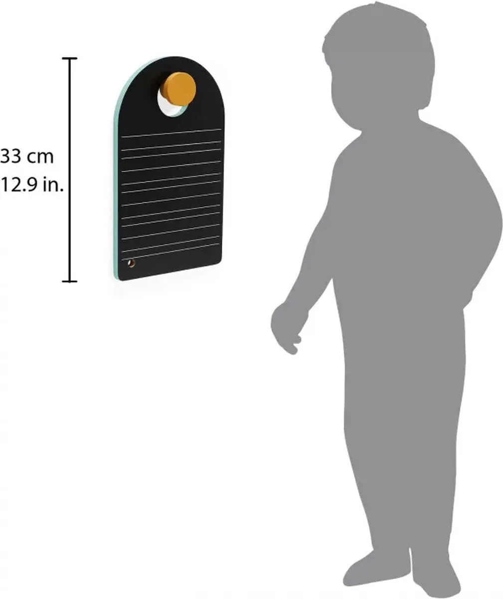 Janod Schoolbord Meerkleurig - Draagbaar A4 Bord met 3 Krijtstiften