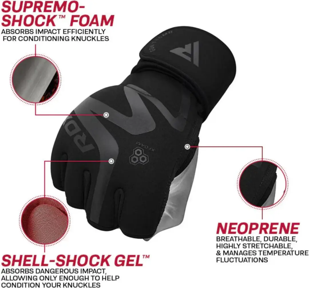 RDX Sports T15 Binnenhandschoenen 14 oz - Matzwart