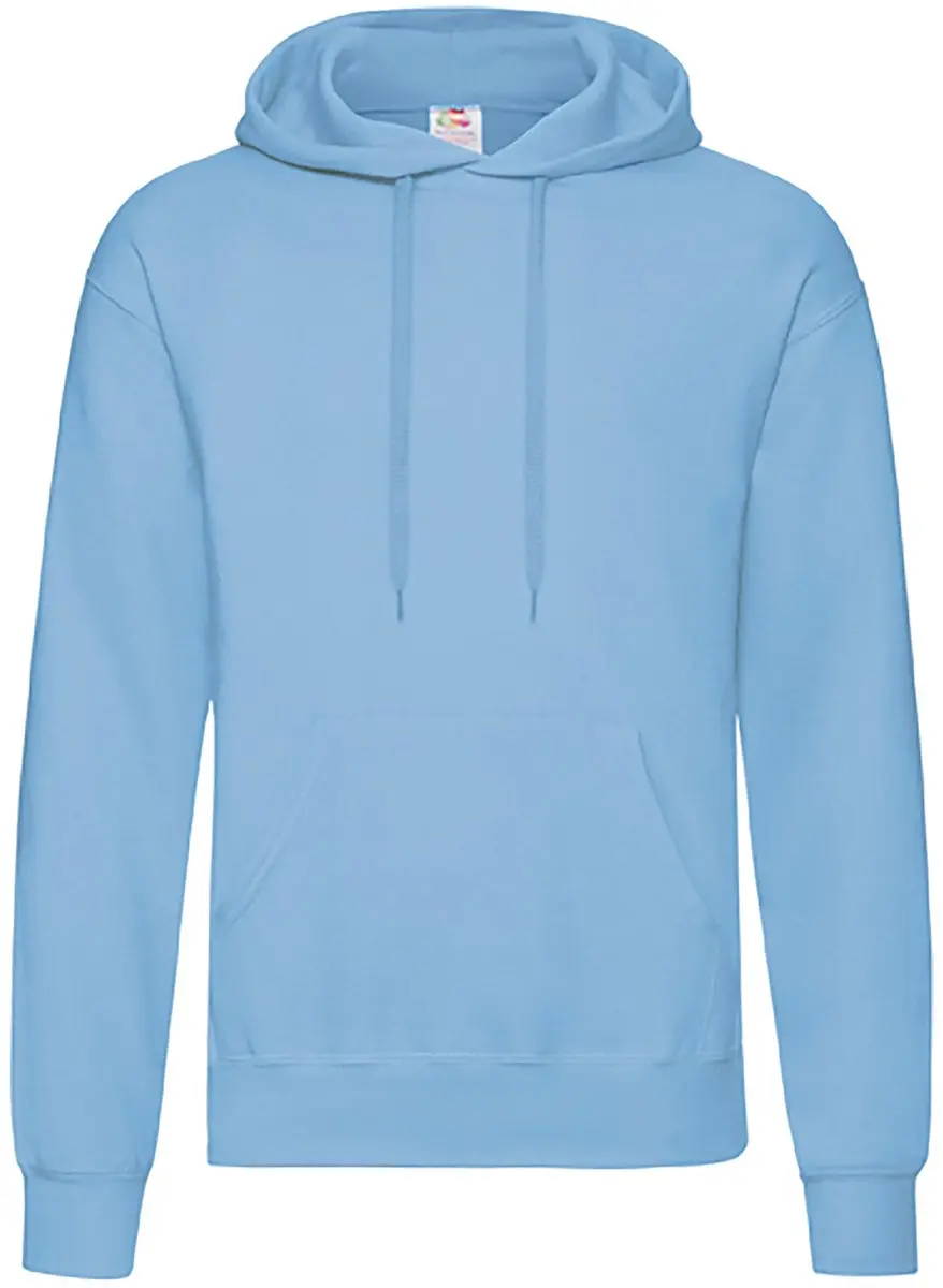 Sweatshirt Fruit Of The Loom Klassieke volwassen Azul Cielo met capuchon