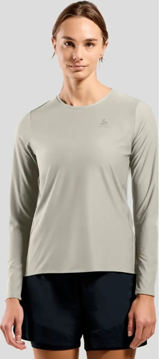 ODLO ZEROWEIGHT CHILL-TEC T-shirt Dames - Lange mouwen - L - Agate Gray