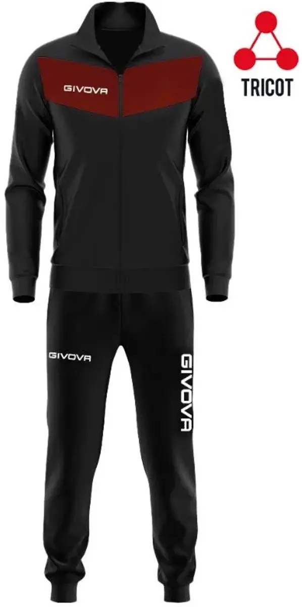 Givova Visa Trainingspak - Zwart/Rood S