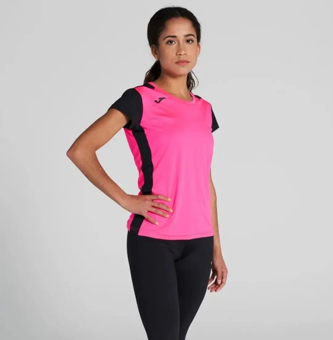 Joma Record II Dames T-shirt - XS - Fluorroze - afbeelding 6 van 6