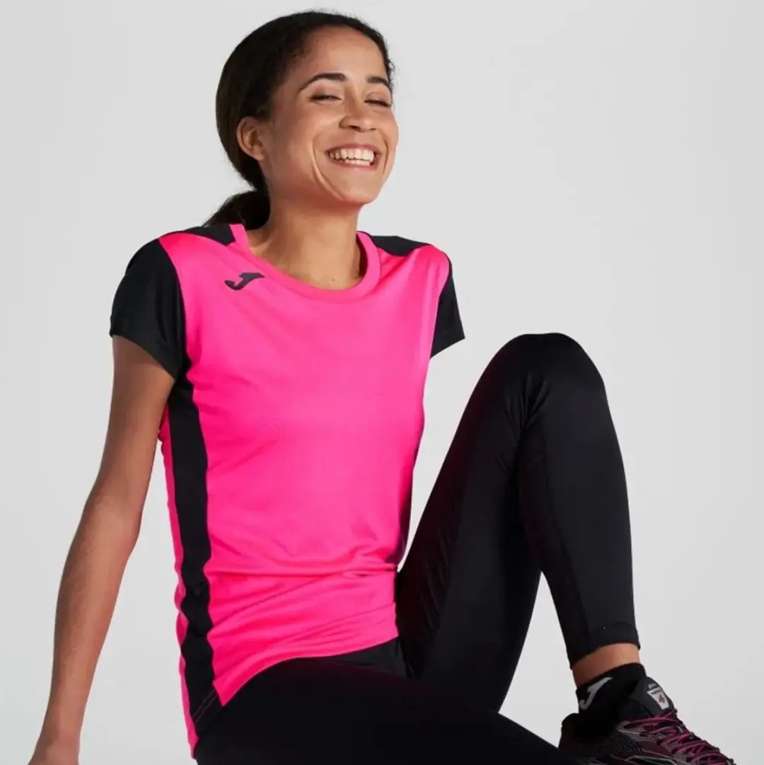 Joma Record II Dames T-shirt - XS - Fluorroze - afbeelding 5 van 6