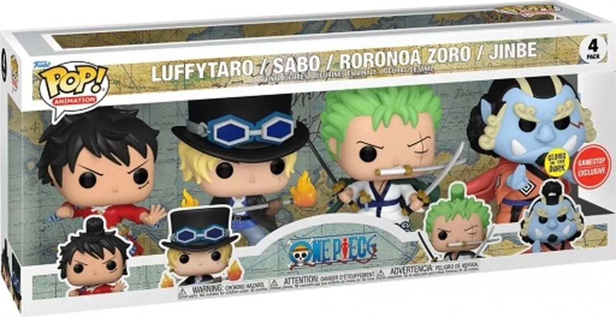 Funko Pop! One Piece 4-Pack - Luffytaro/Sabo/Zoro/Jinbe - Veelkleurig