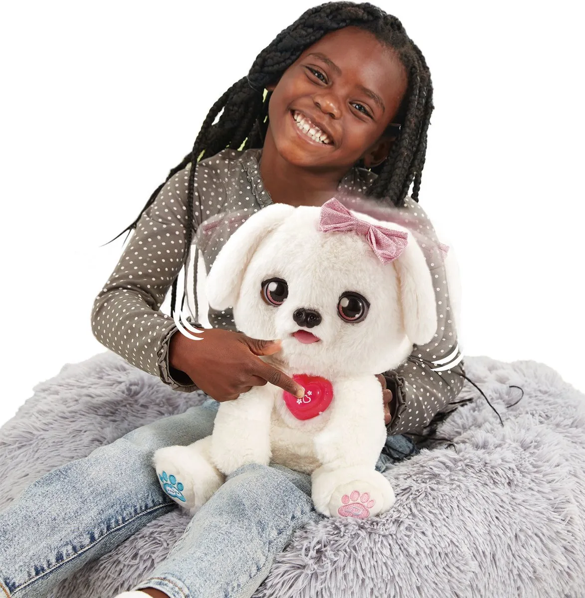VTech KidiFriends Beau de Kus Knuffelhond - Blauw