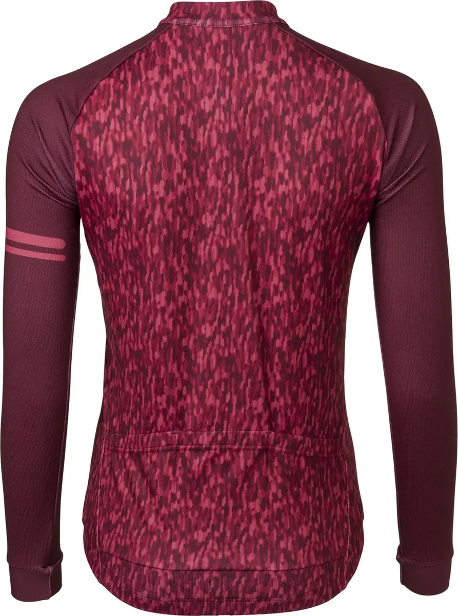AGU Melange Fietsshirt Dames Lange Mouwen - Rood XL