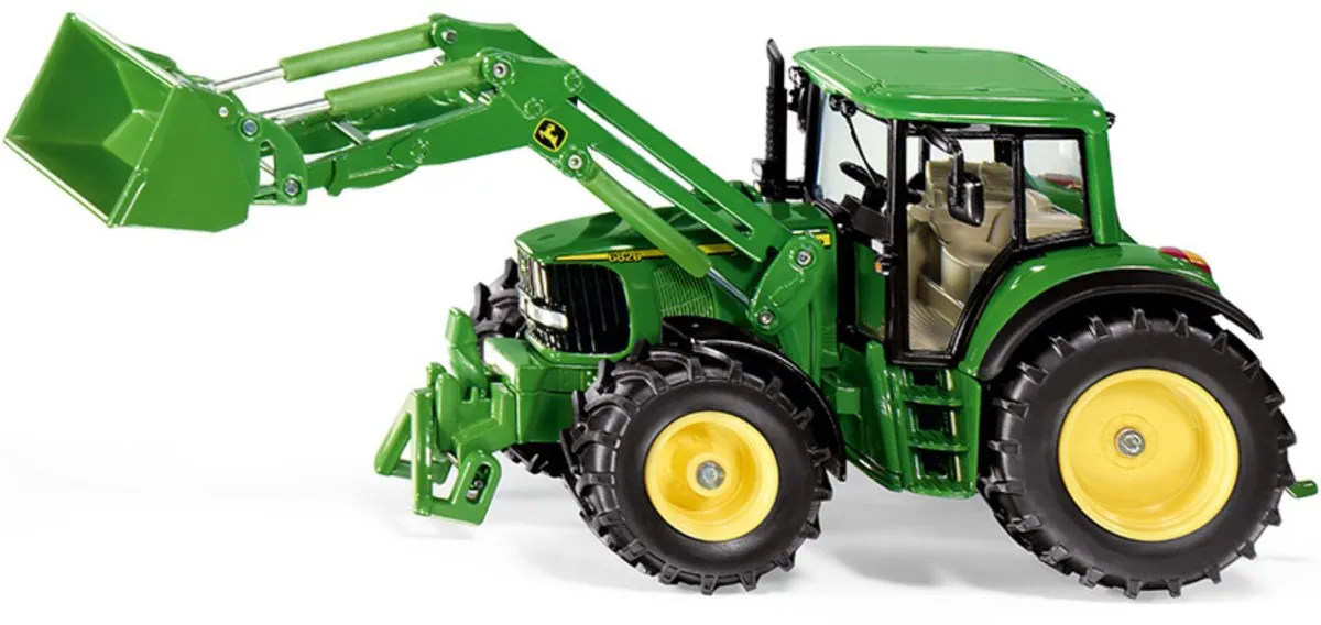 SIKU 3652 John Deere Tractor met Voorlader 1:32 - Metaal/Kunststof - Groen/Geel